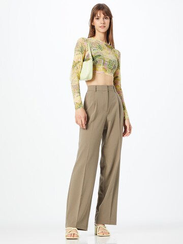 Soft Rebels Loose fit Trousers with creases 'Vilja' in Beige