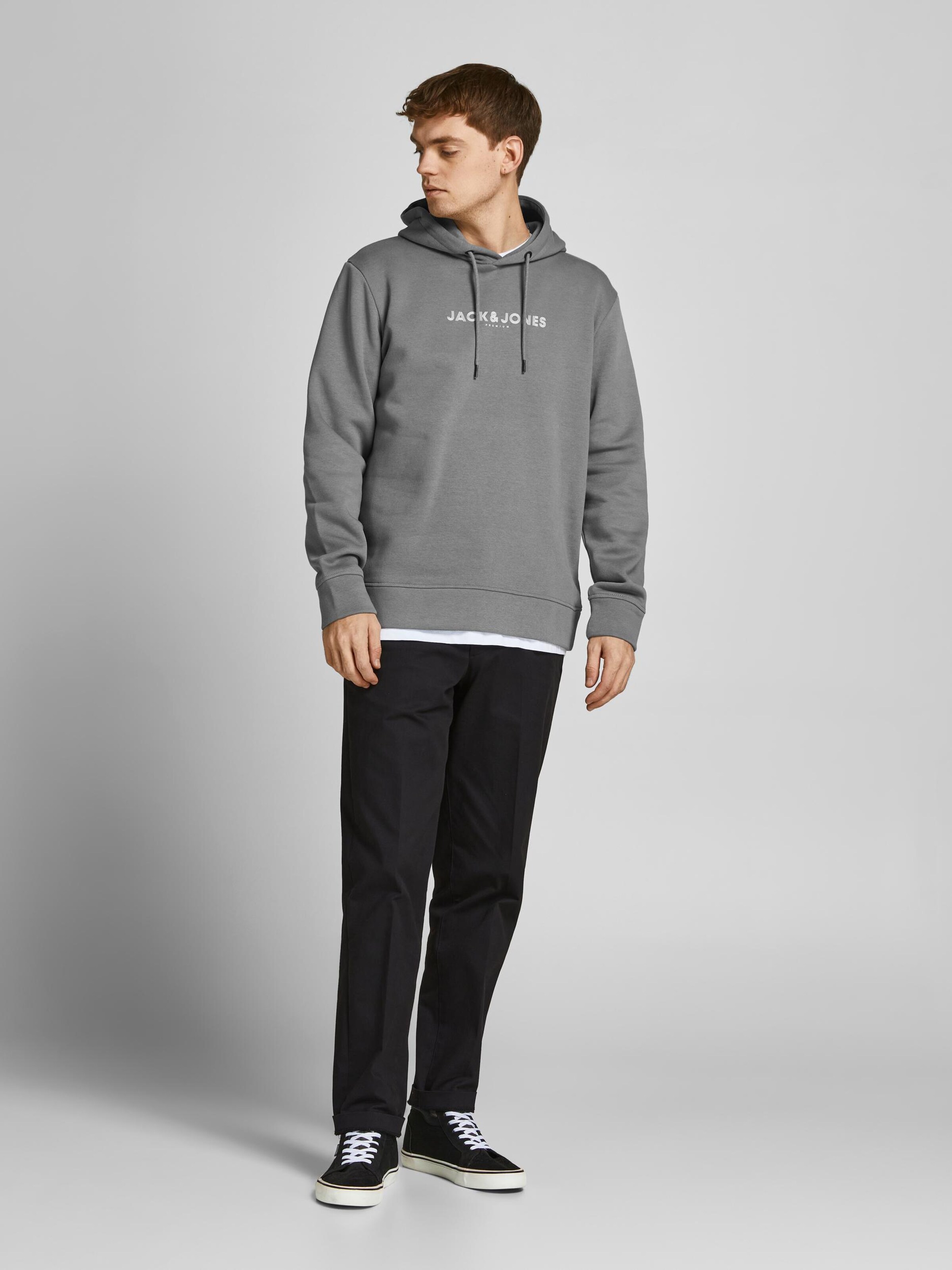 Männer Sweat JACK & JONES Sweatshirt 'Booster' in Grau - DA13791 Männer Sweat JACK & JONES Sweatshirt 'Booster' in Grau - DA13791