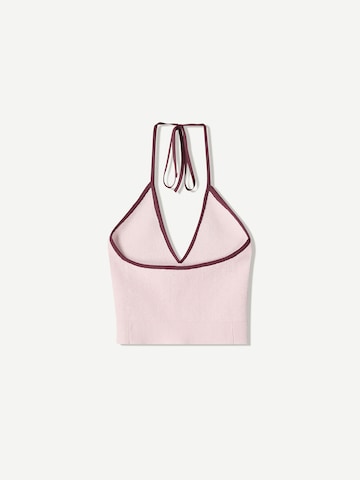 Bershka Gebreide top in Roze