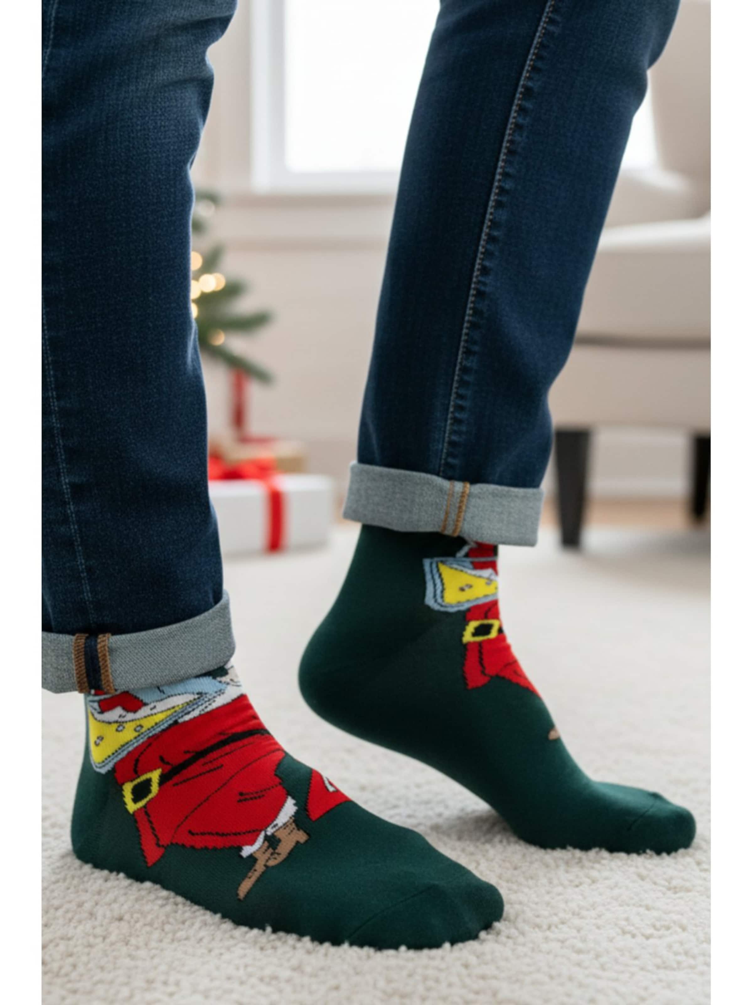 Sokisahtel Sokker 'LINNAR socks with Santa' i grøn