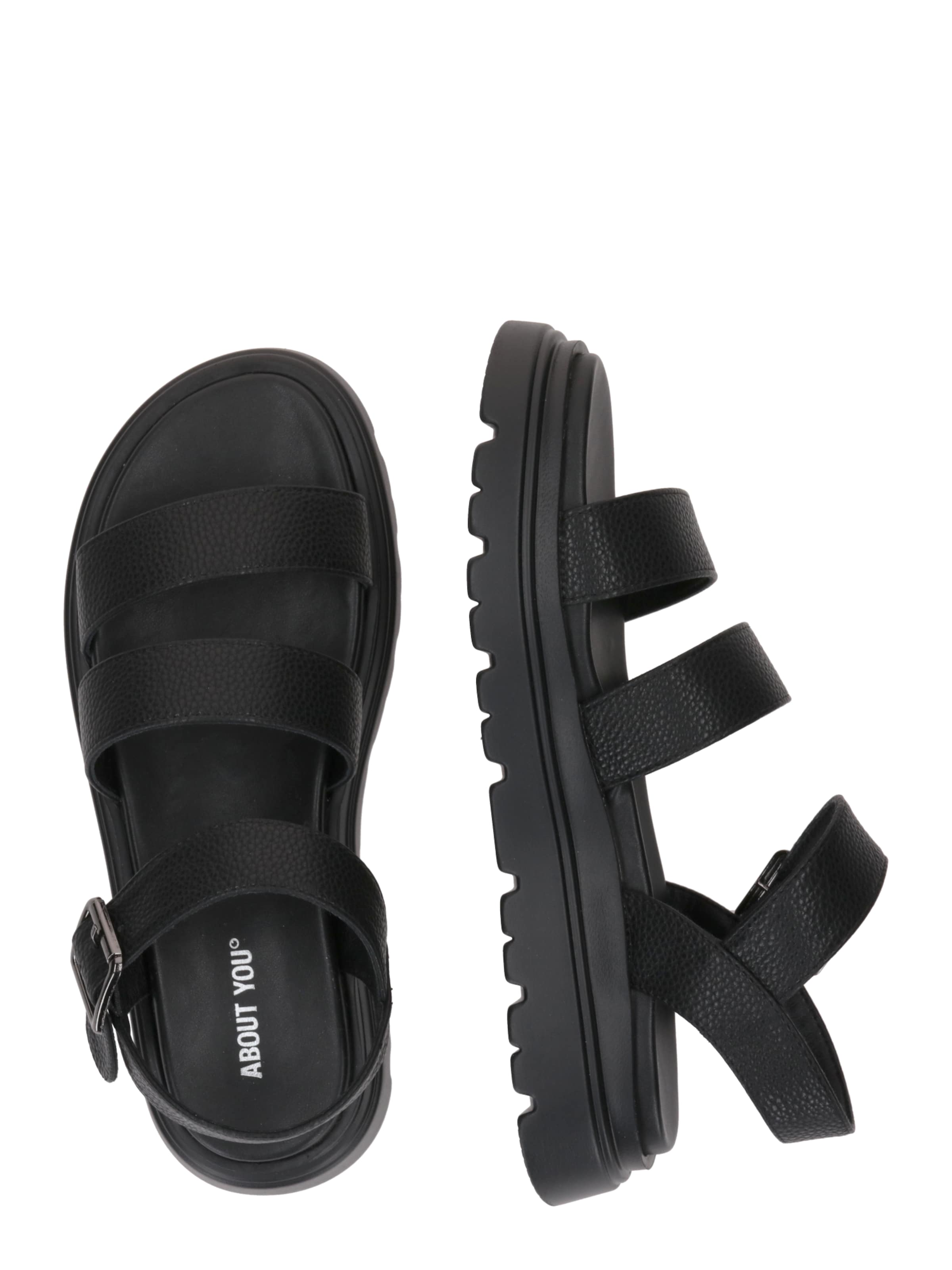 ABOUT YOU - Sandalias con hebilla 'Leana' en negro