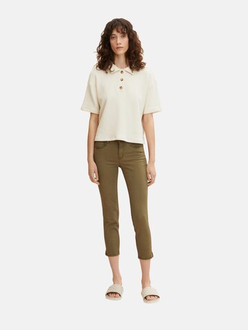 TOM TAILOR Skinny Jeans 'Alexa' in Groen: voorkant