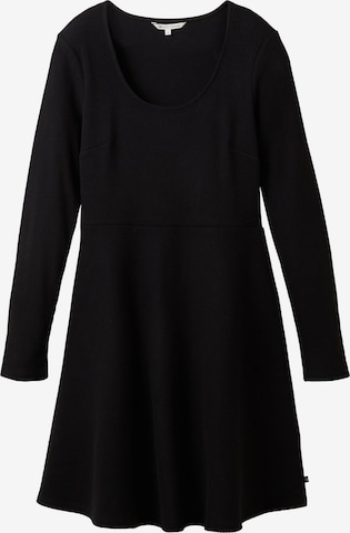 TOM TAILOR DENIM فستان بلون أسود: الأمام