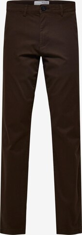 SELECTED HOMME Chino Pants 'Miles Flex' in Brown: front