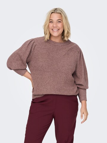 ONLY Carmakoma Sweater 'Fia Katia' in Purple: front