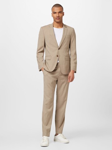 BOSS Black Regular Suit in Beige: front