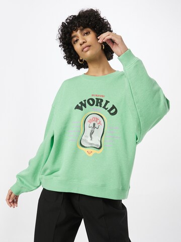 ROXY Sweatshirt 'TAKE YOUR PLACE' in Green: front