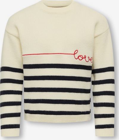 Only Mini Свитер 'KMGKATIA' в Кремовый / Темно-красный / Черный, Обзор товара