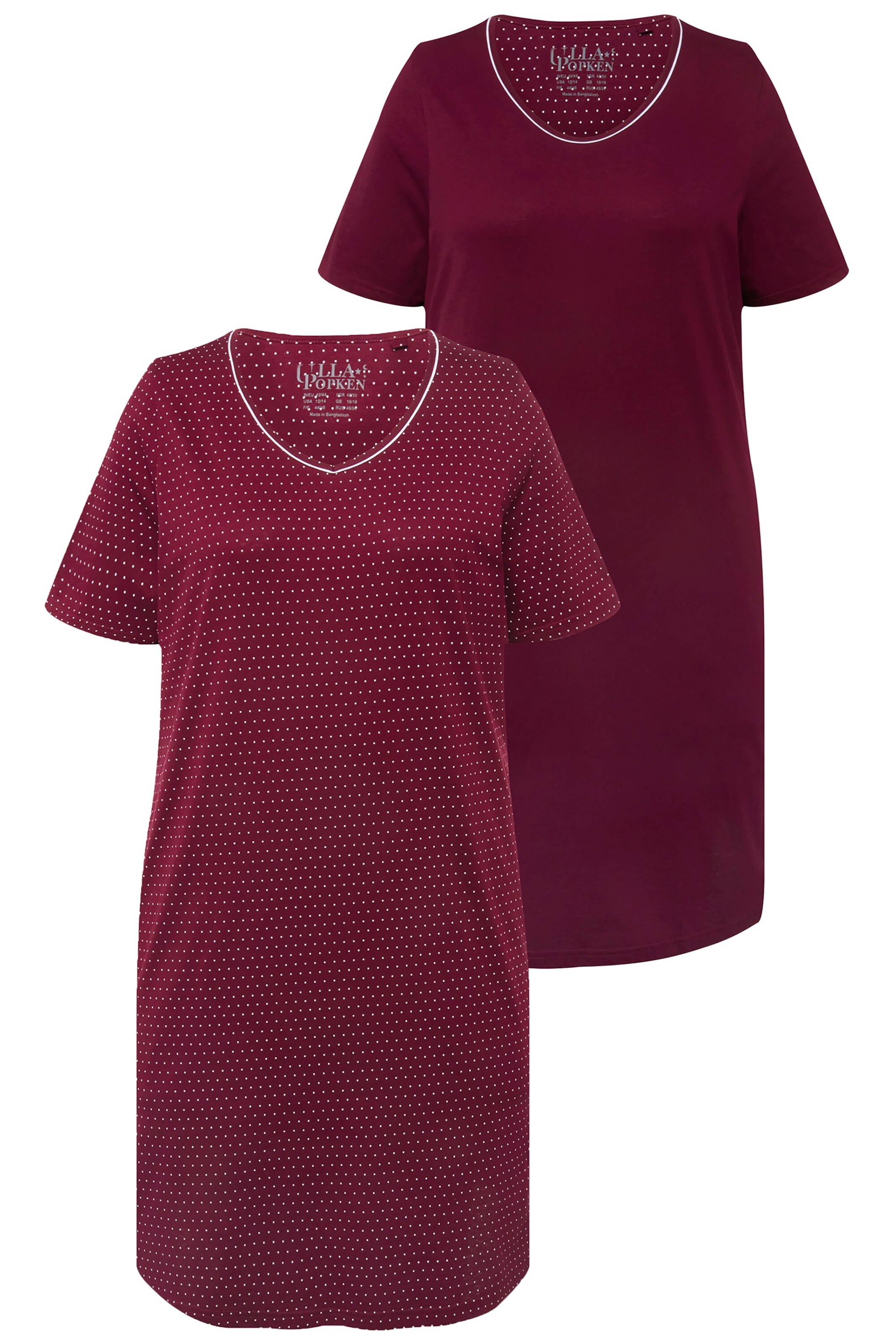 Ulla Popken Nachthemd in Rood: voorkant