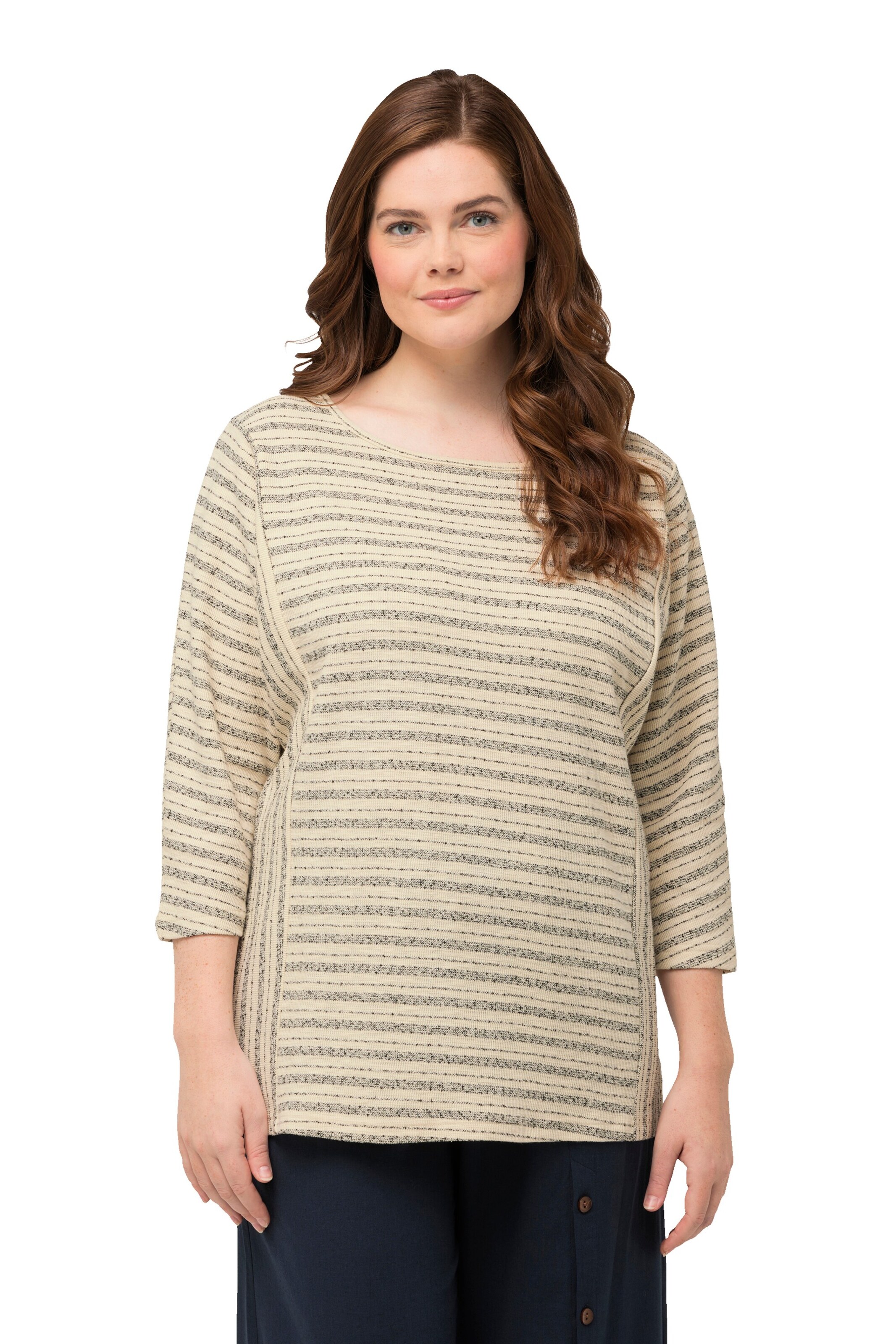 Ulla Popken Sweatshirt in Beige: Vorderseite