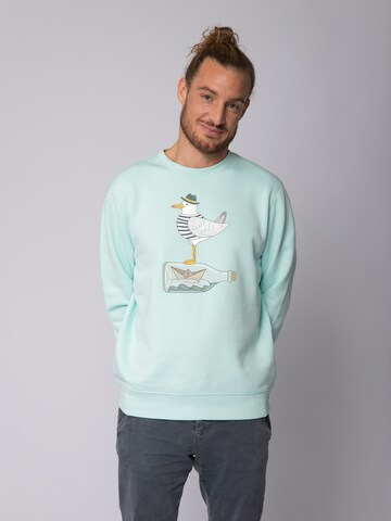 Felpa ' Möwe mit Hut ' di Watapparel in blu: frontale