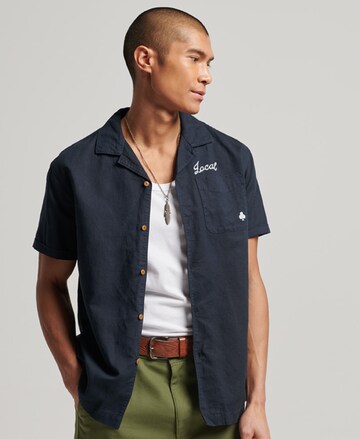 Superdry Regular fit Button Up Shirt 'Resort' in Blue: front