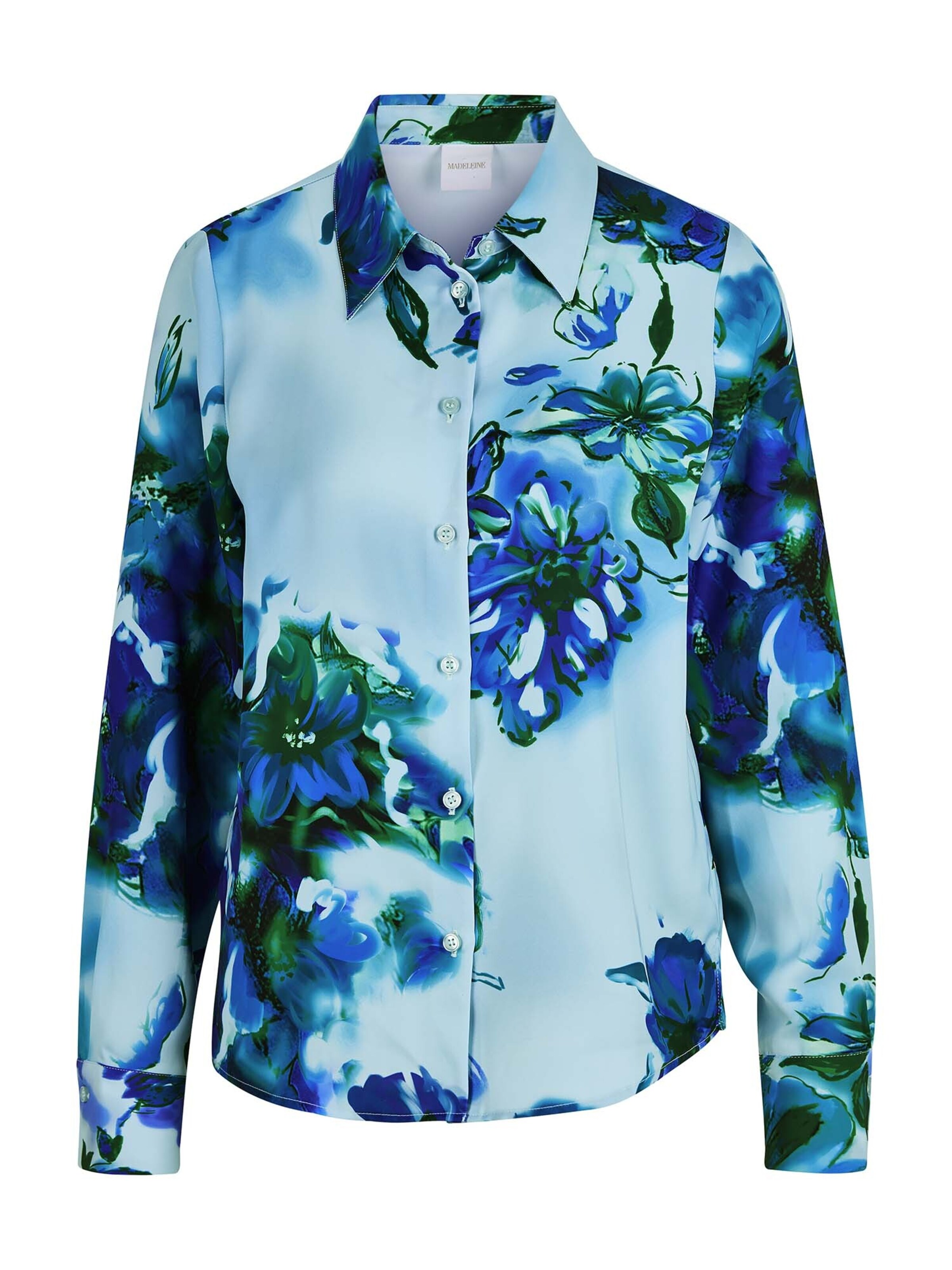 MADELEINE Bluse in Blau: Vorderseite