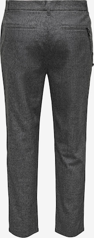 Only & Sons Tapered Pleat-Front Pants 'LOU' in Grey