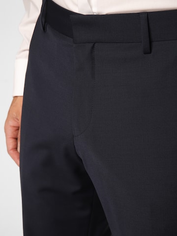 BOSS Black Slim fit Pleated Pants 'Genius' in Blue