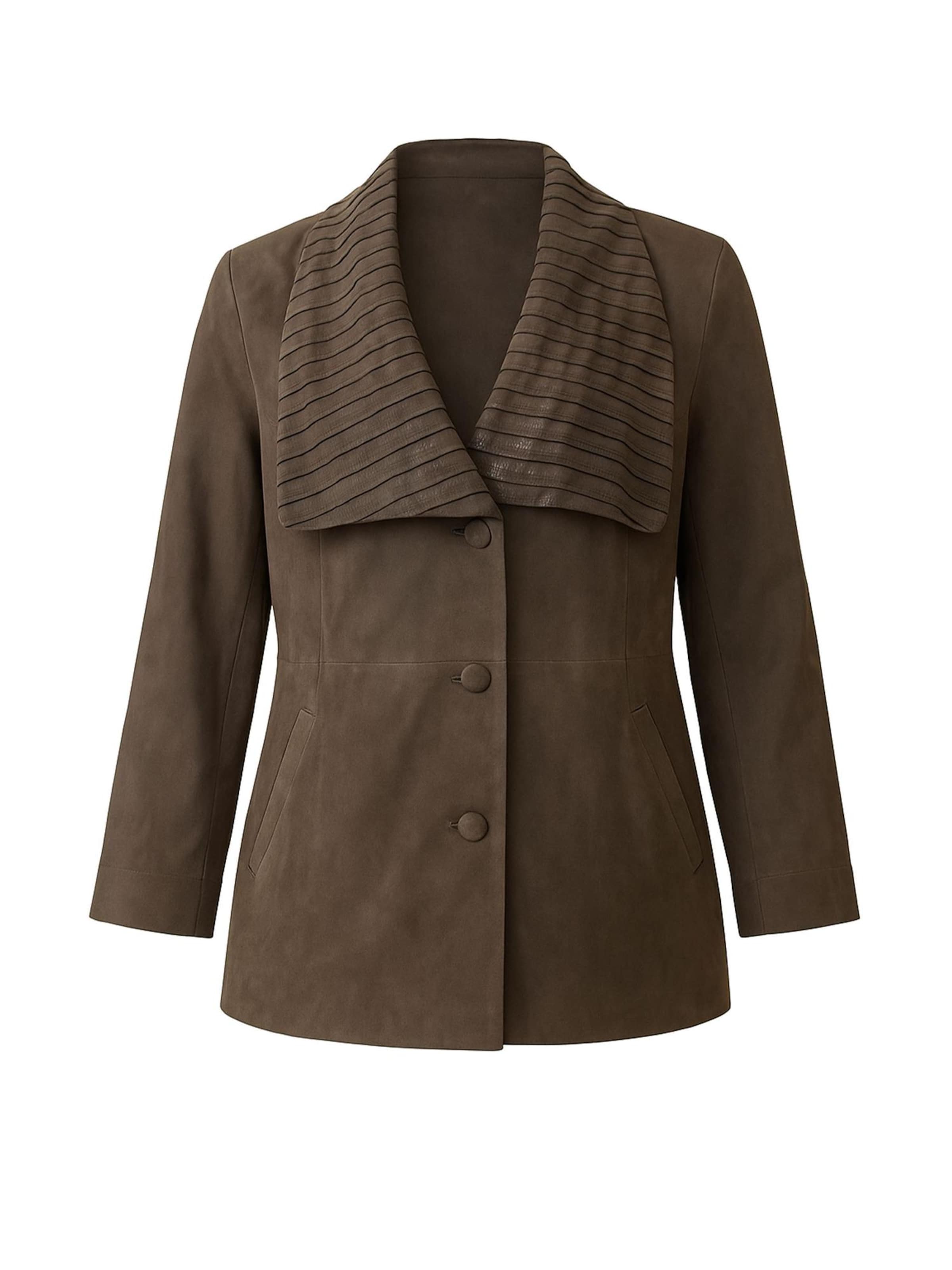 Ikigai the City Φθινοπωρινό και ανοιξιάτικο μπουφάν σε καφέ: μπροστά