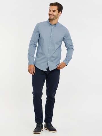 Threadbare Regular fit Overhemd 'Trim' in Blauw