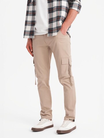 Effilé Pantalon cargo Ombre en beige