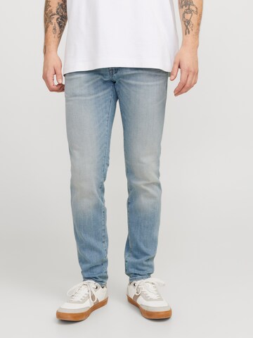 Coupe slim Jean 'JJIglenn JJLuke' JACK & JONES en bleu : devant