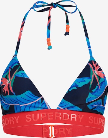 Superdry Triangel Bikinitop in Blauw: voorkant