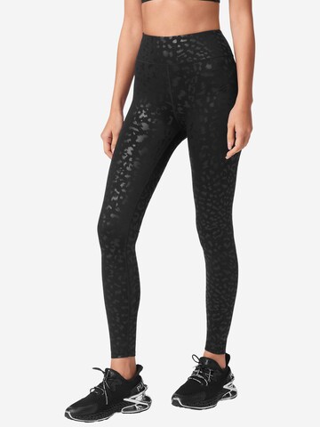 Skinny Pantalon de sport Plein Sport en noir : devant