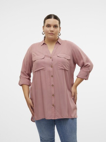 Chemisier 'BUMPY ' Vero Moda Curve en rose : devant