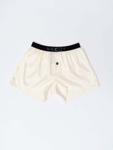 Boxers 'Silk Boxer Shorts' HACOY en beige : devant