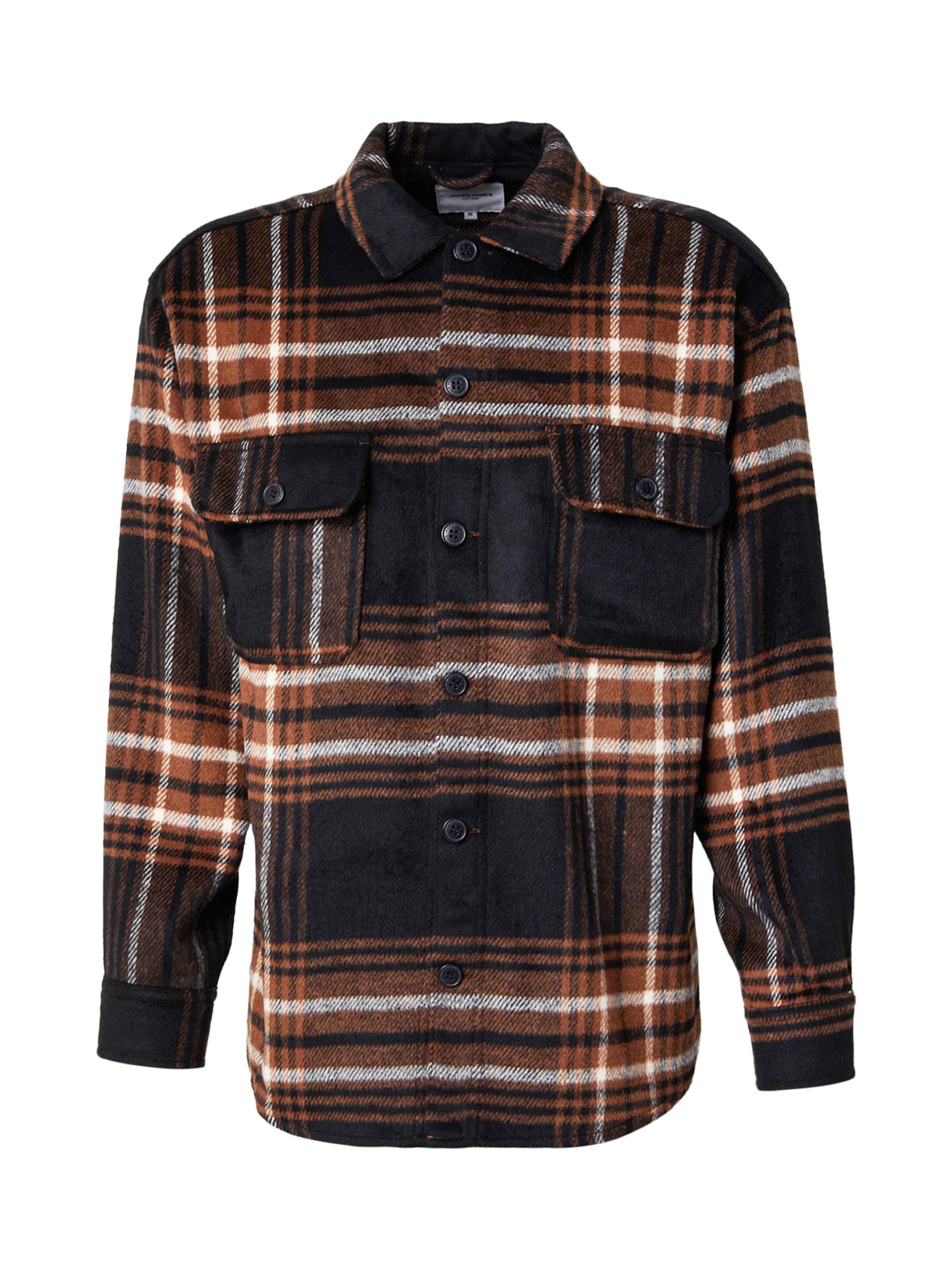 JACK & JONES Comfort Fit Hemd 'JJEBRADLEY OLLIE' in Braun: Vorderseite