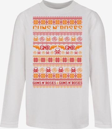 F4NT4STIC Shirt 'Guns And Roses Weihnachten Christmas' in Wit: voorkant