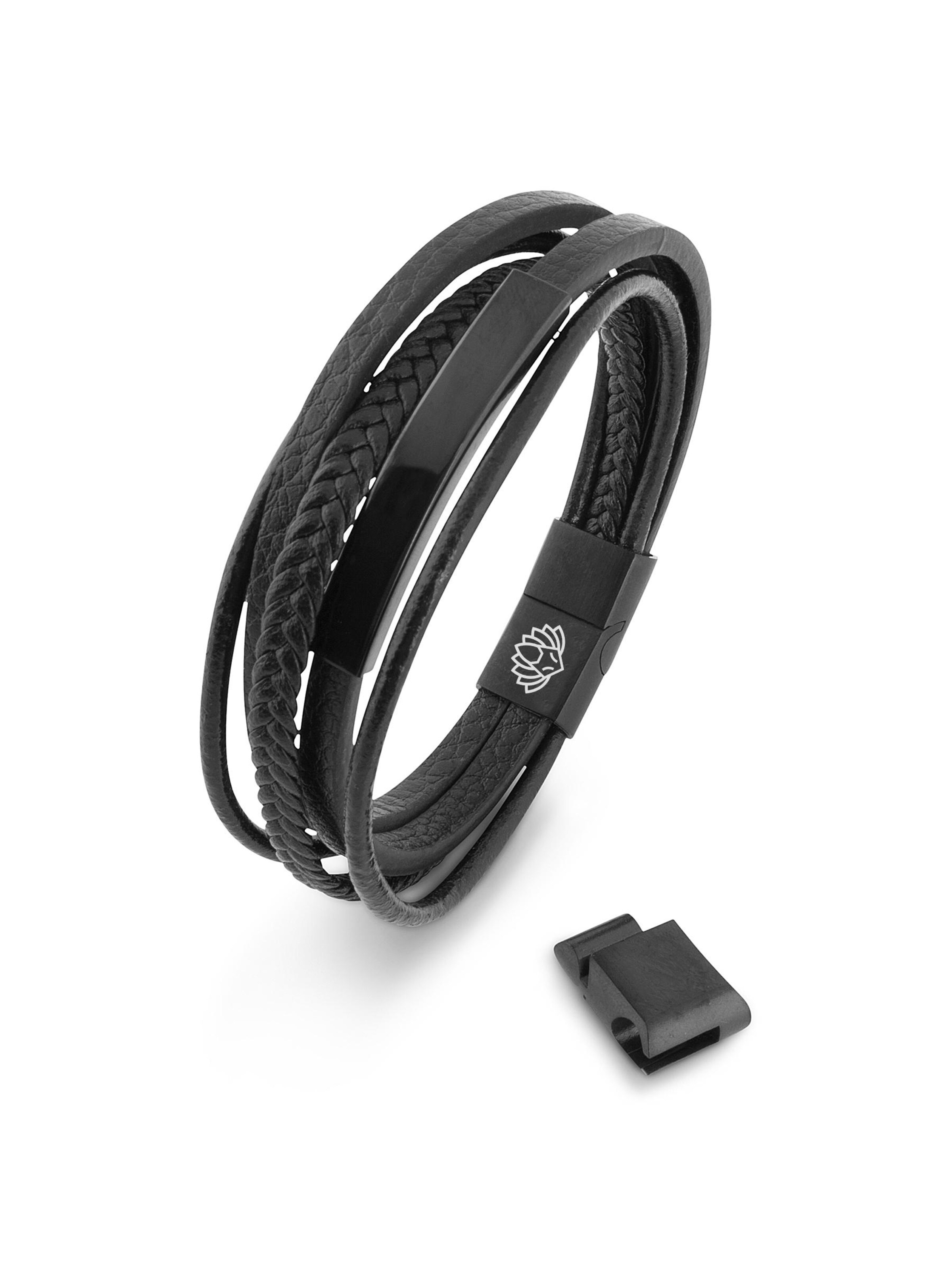 Akitsune Armband 'Punisher'‌‌‌‌‌‌‌ in Schwarz: Vorderseite