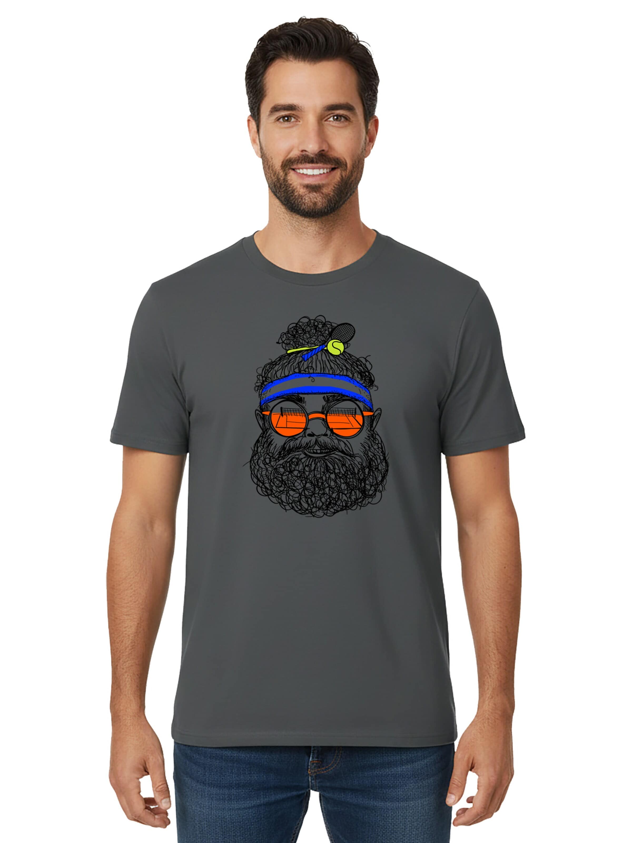 karlskopf Shirt 'TENNISSPIELER' in Grey