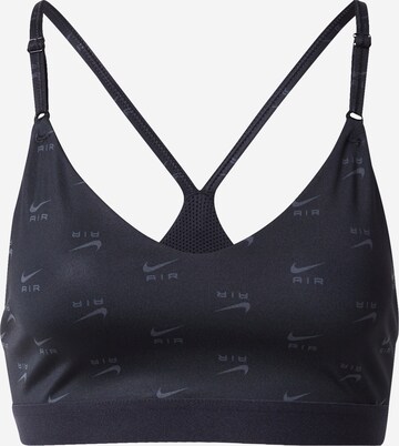 NIKE Bustier Sport bh in Zwart: voorkant