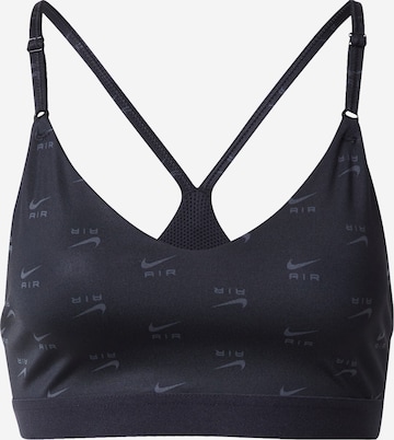 NIKE Bustier Sports-BH i sort: forside