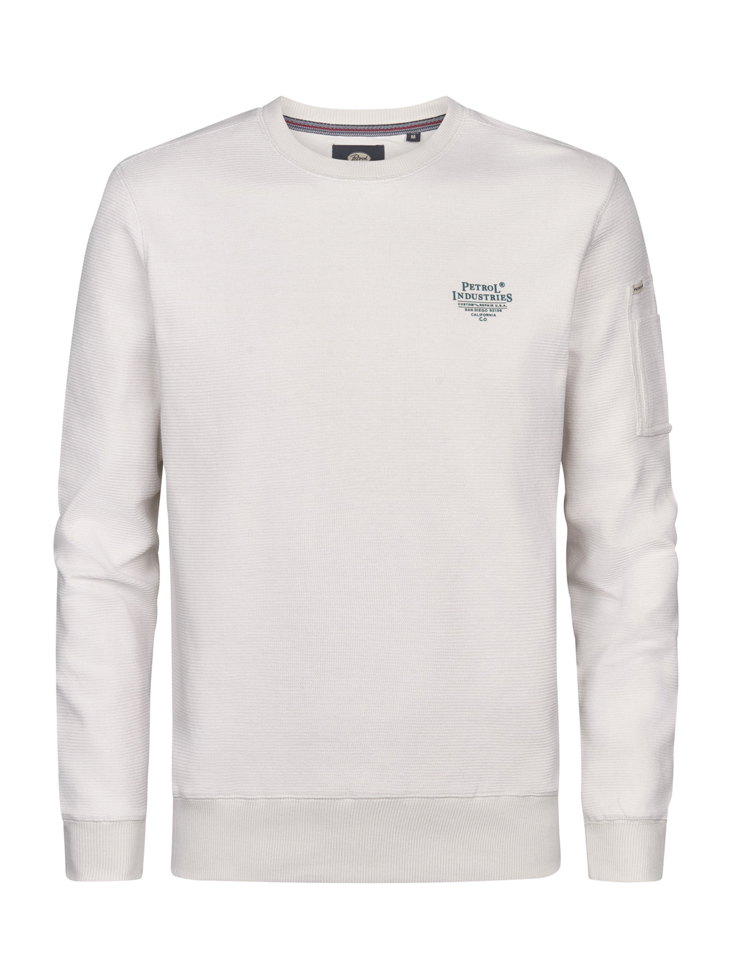 Sweat-shirt Petrol Industries en blanc : devant