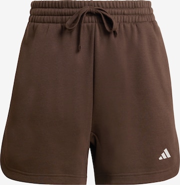 Loosefit Pantalon de sport 'Studio' ADIDAS SPORTSWEAR en marron : devant
