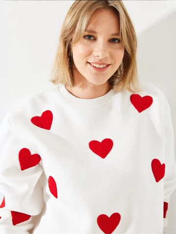 Bianco Lucci Sweatshirt in Weiß