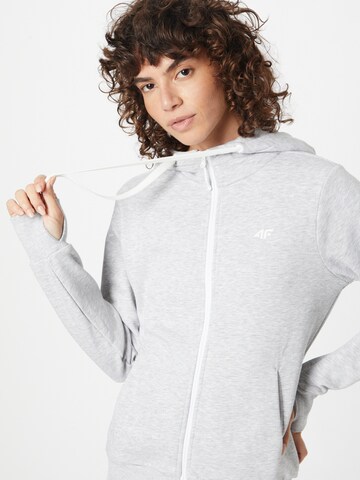 4F Athletic Zip-Up Hoodie in Grey