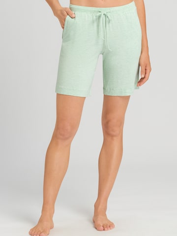 Hanro Pajama pants ' Natural Elegance ' in Green: front