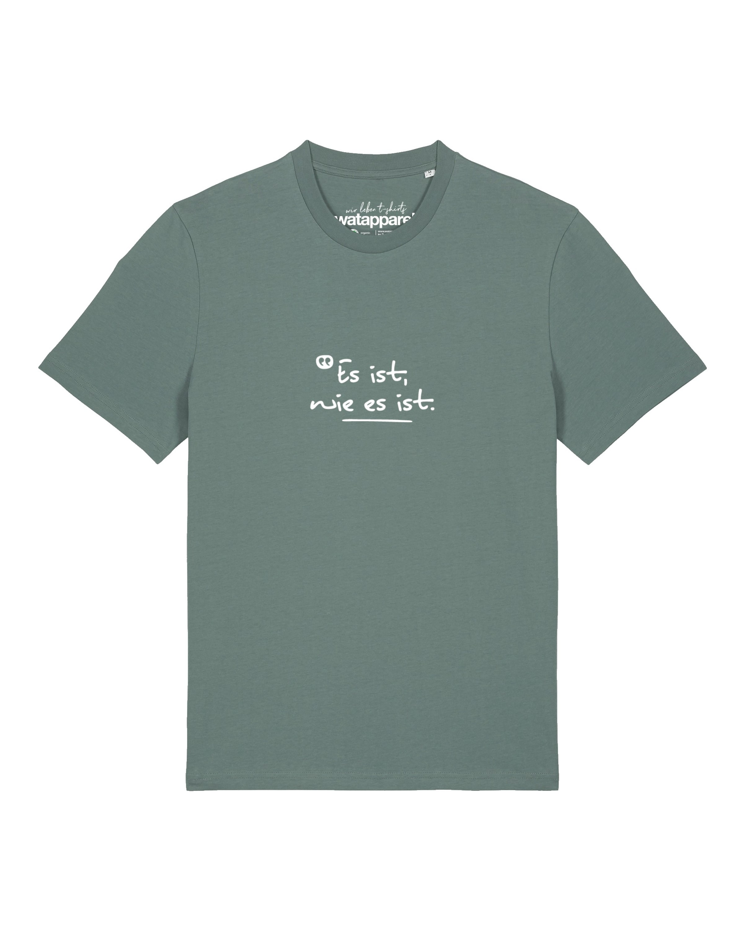 Maglietta 'Es Ist Wie Es Ist' di Watapparel in verde: frontale