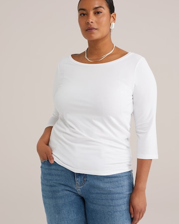 T-shirt WE Fashion en blanc : devant