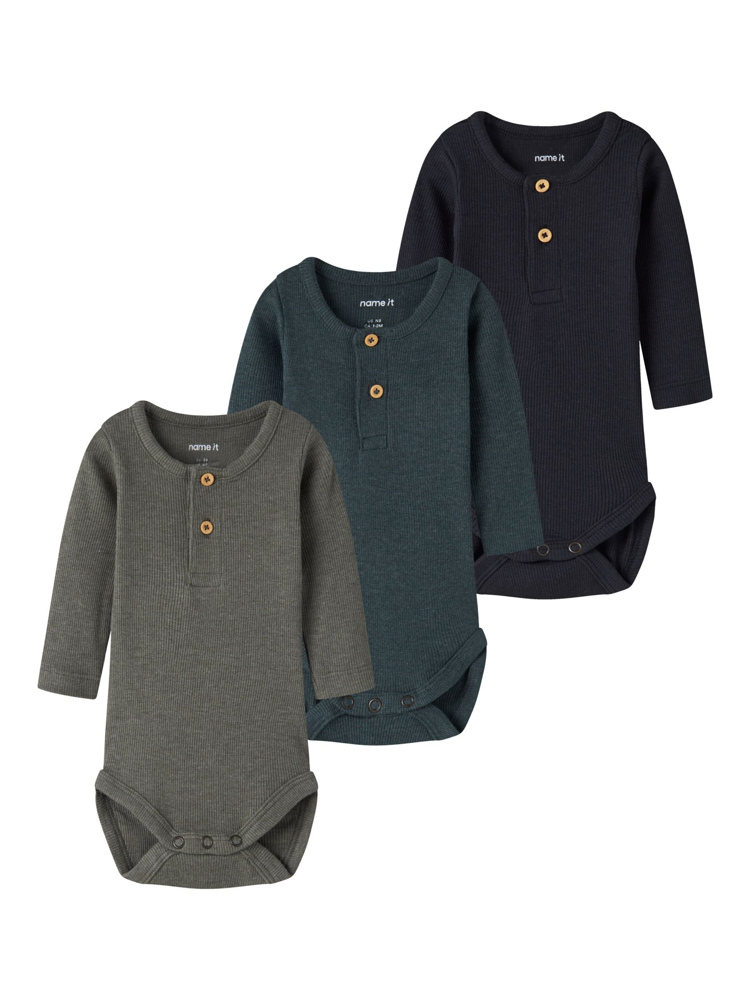 NAME IT - Pijama entero/body en azul: frente