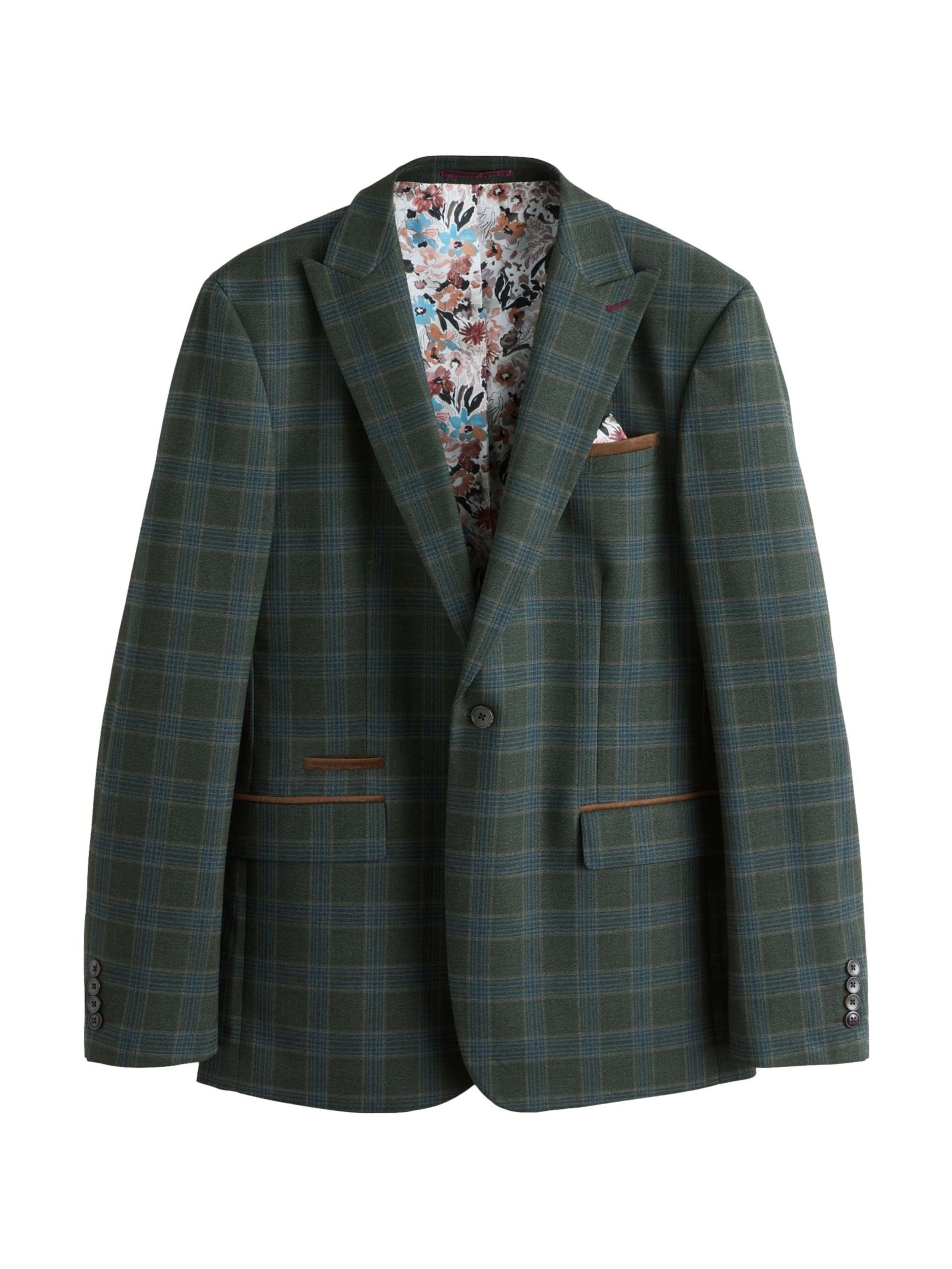 Next Slim fit Colbert in Groen: voorkant