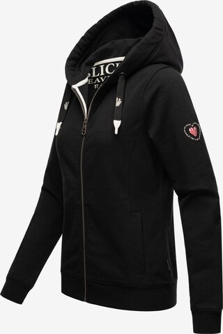 NAVAHOO Zip-Up Hoodie 'Engelshaar' in Black