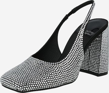 Jeffrey Campbell Дамски обувки на ток с отворена пета 'BLING BLING' в черно: отпред