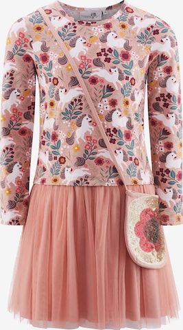 happy girls Dress in Pink: front