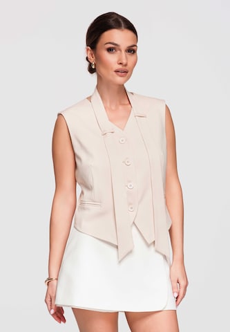 Ombre Bodywarmer 'OW-VE-E0004' in Beige: voorkant