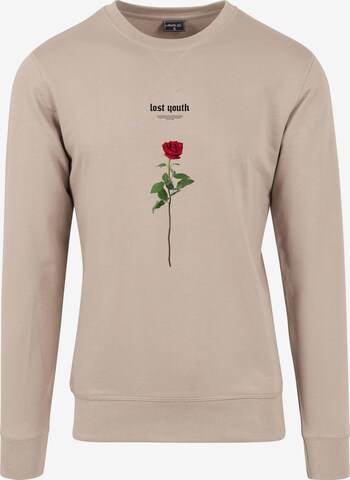 MT Men Sweatshirt 'Lost Youth Rose' in Beige: voorkant