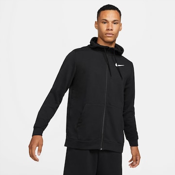 NIKE - Sudadera con cremallera deportiva en negro: frente