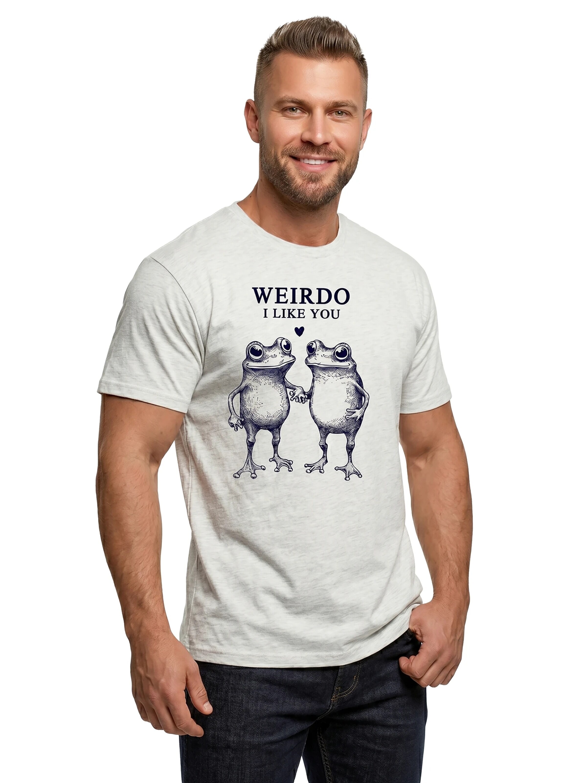 MAKAYA Shirt 'Weirdo Frosch' in White