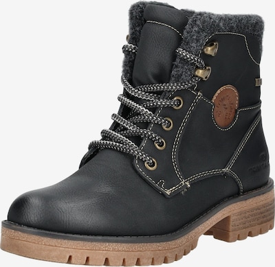 Suvarstomieji kulkšnis dengiantys batai iš TOM TAILOR, spalva – ruda / juoda, Prekių apžvalga